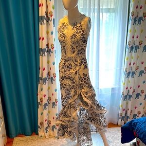 Bronx and Banco Black and White High Low Cocktail Dress